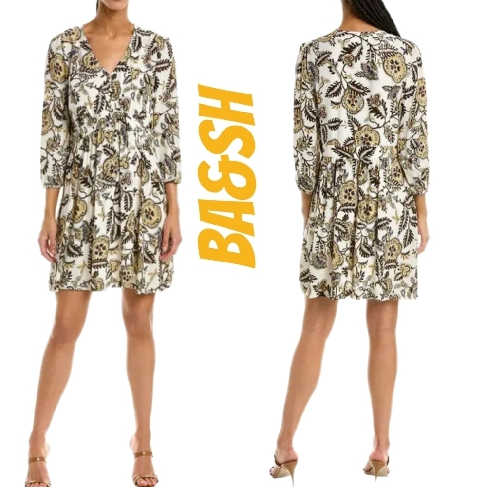 Ba&sh Womens Robe Volver Mini Dress sz S Trendy Bohemian Style Print Gorgeous